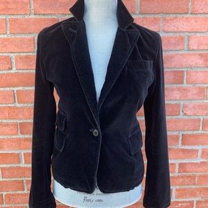 DKNY cotton velvet fitted blazer.